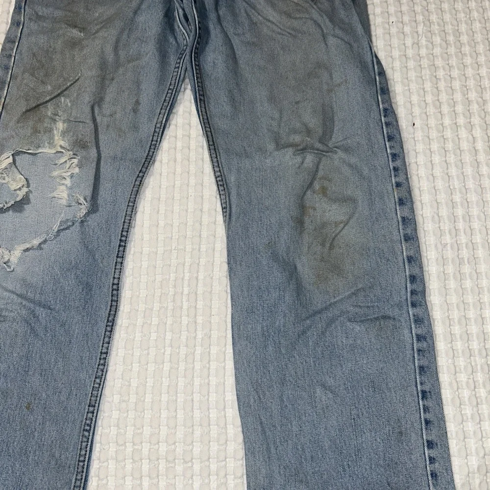 Vintage Y2K Levi's 505 Jeans 34x34 Light Wash Destroyed Distressed Grunge